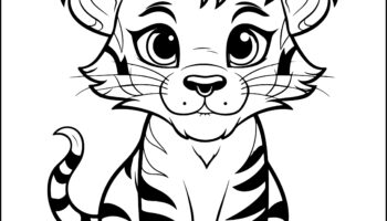 Cute Tiger Coloring Book For Girls Boys Big And Simple Baby Tiger Coloring Pages Made By Teachers