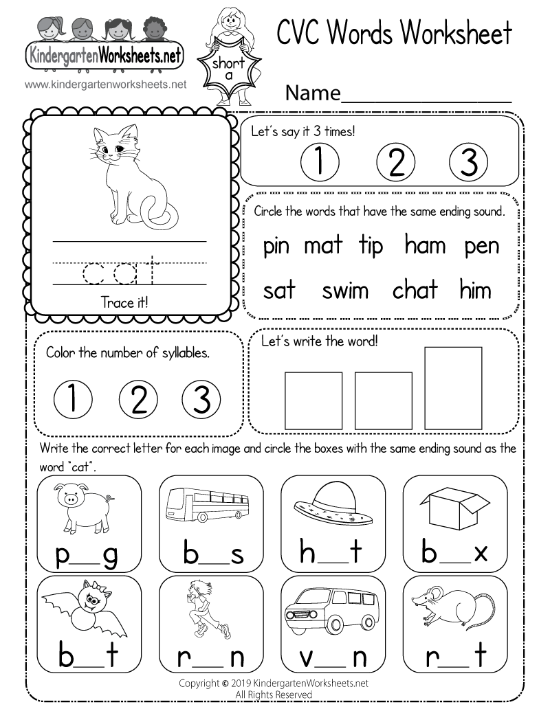 cvc words worksheets