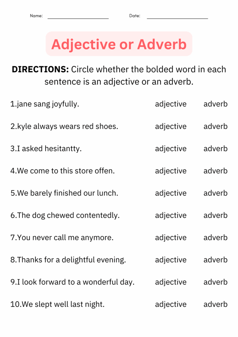 Daily Grammar Activities Adjectives Adverbs Worksheets 3rd 4th 5th Grade Made By Teachers
