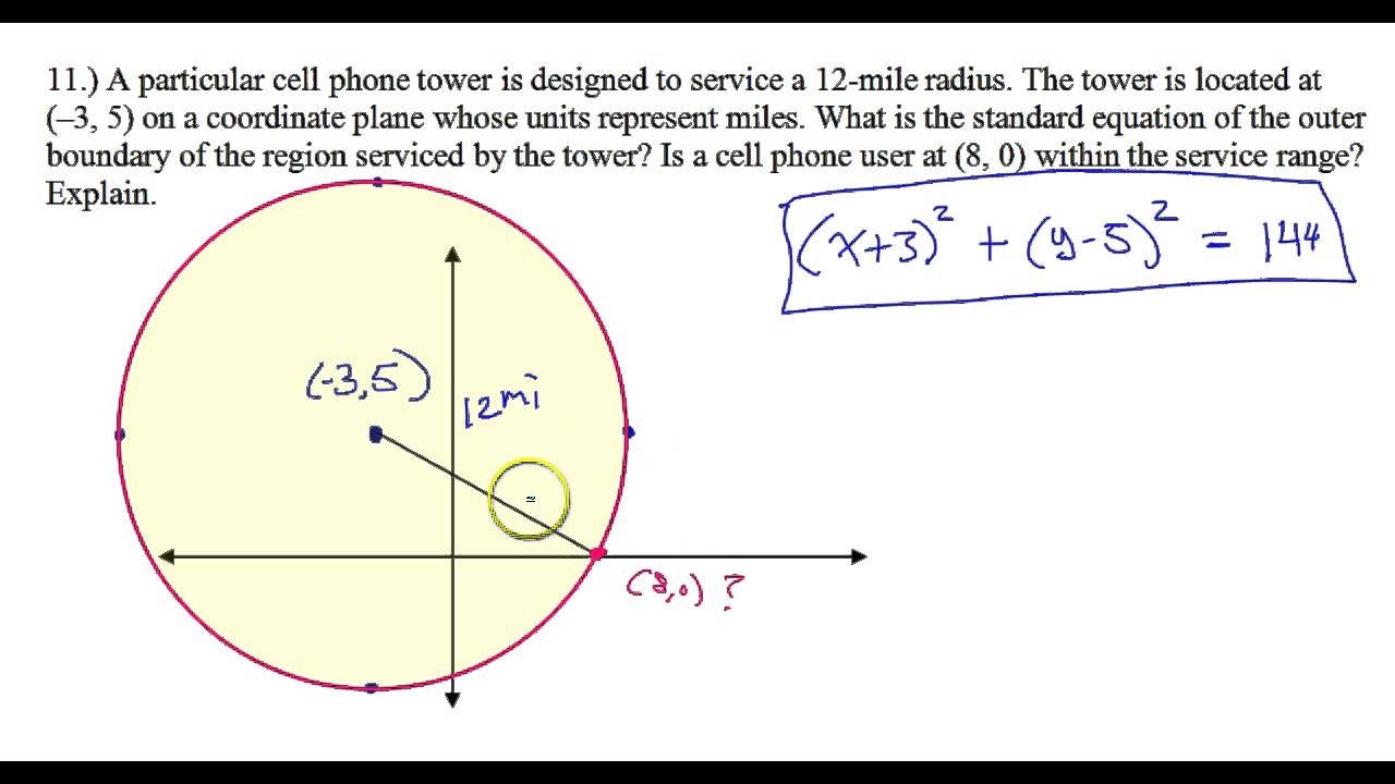 Day 3 HW 11 Circle Word Problem Is The Cell Phone Inside The Range Of Coverage YouTube