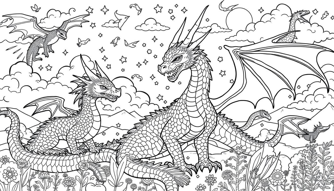 coloring pages dragon
