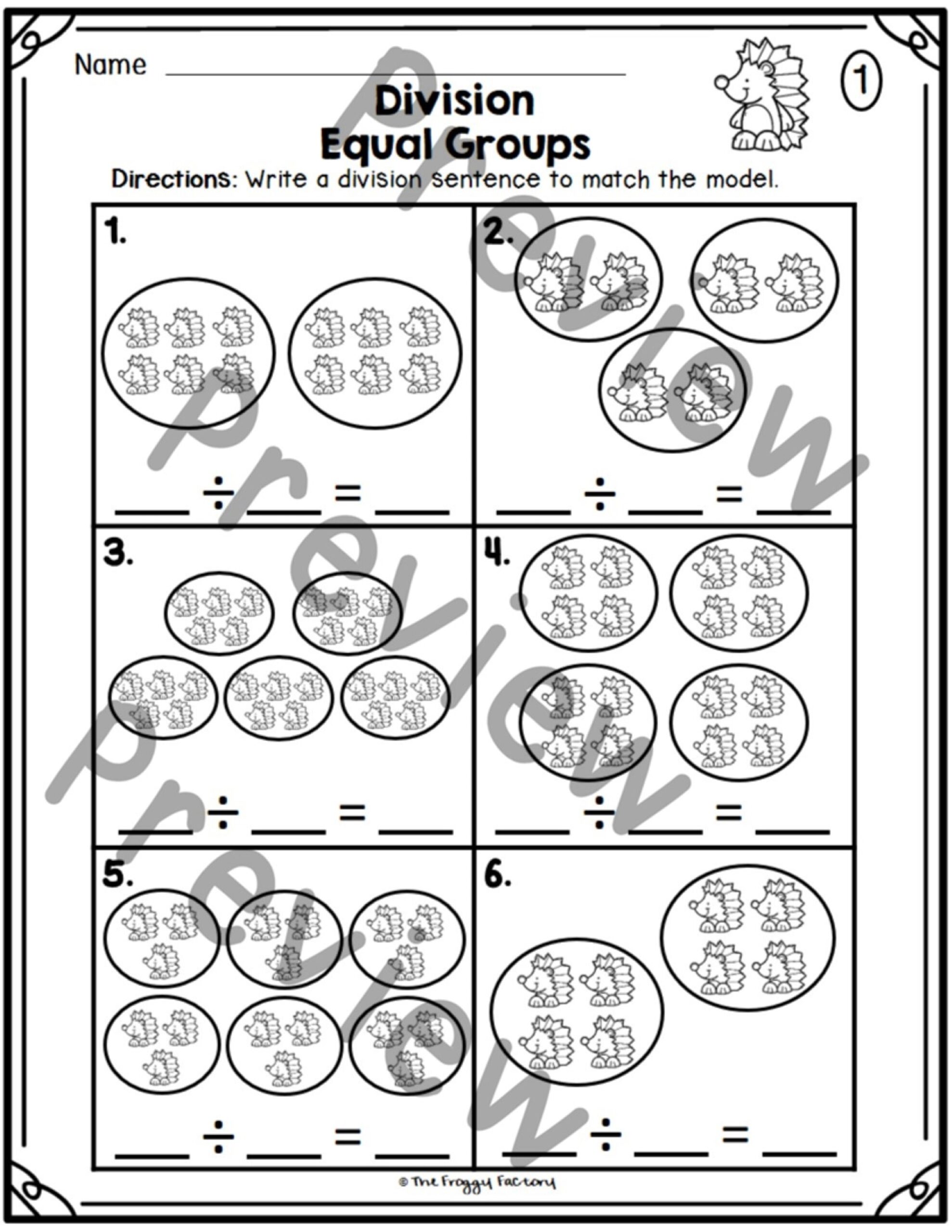 Division Equal Groups Division Worksheets Division Practice Classful