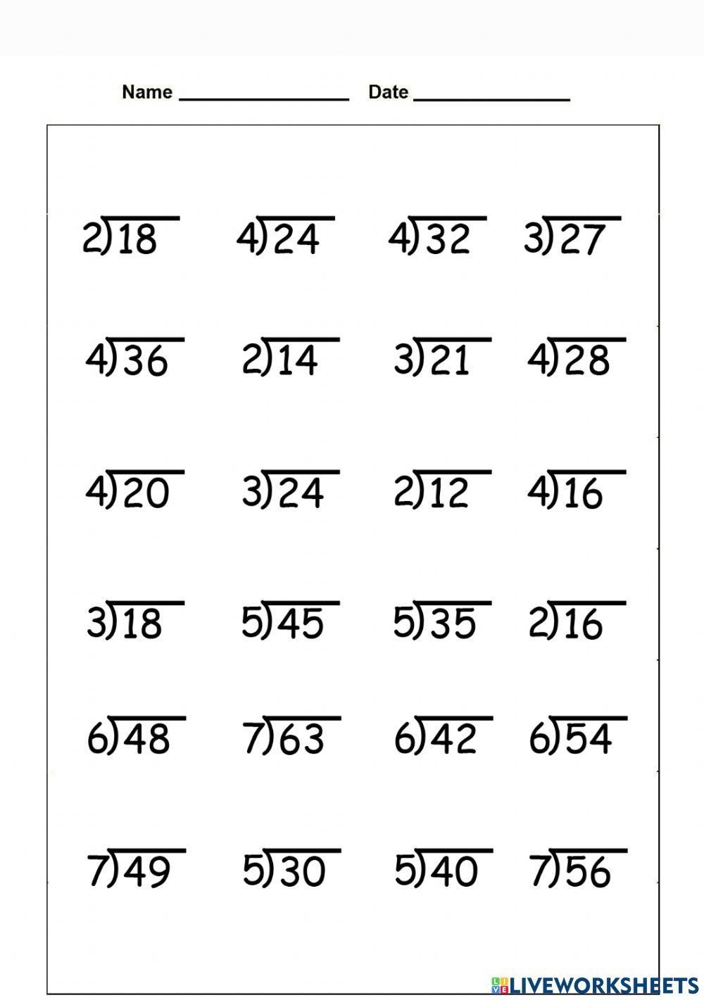 Division Online Exercise For Grade 5 Live Worksheets Worksheets Library
