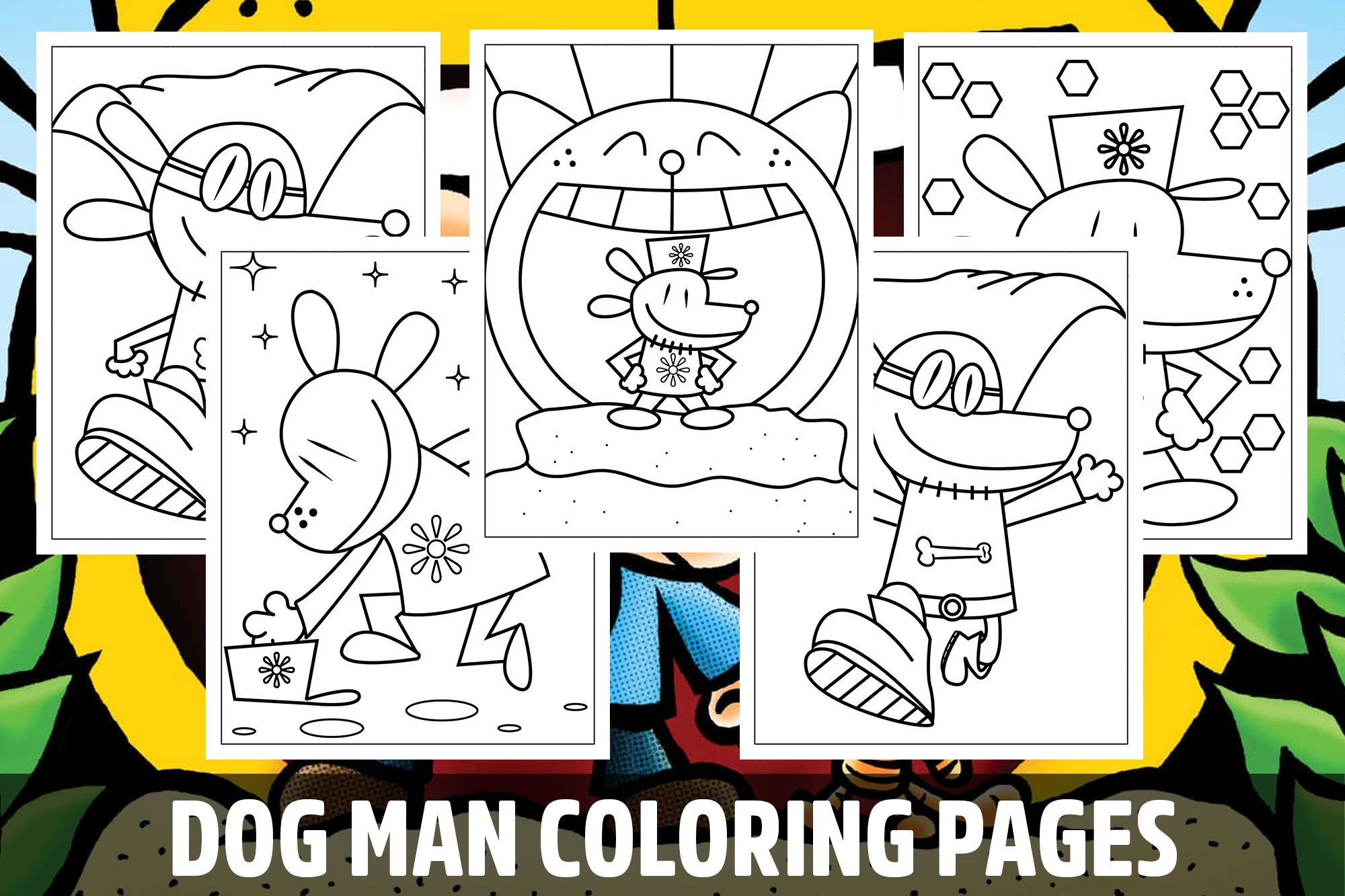 dog man coloring pages