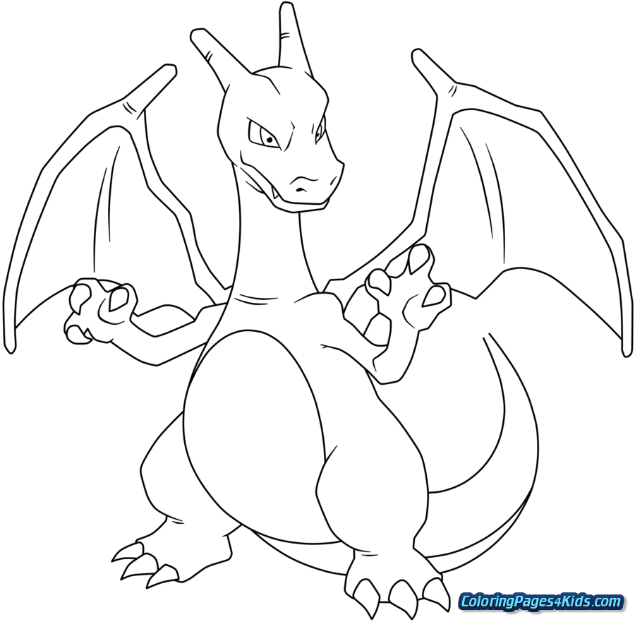 Download Mega Charizard X Coloring Page Pokemon Para Colorear Charizard PNG Image With No Background PNGkey