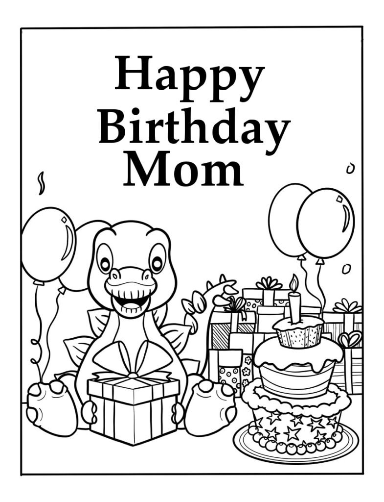 Download Our Printable Dinosaur Happy Birthday Coloring Pages For Free 