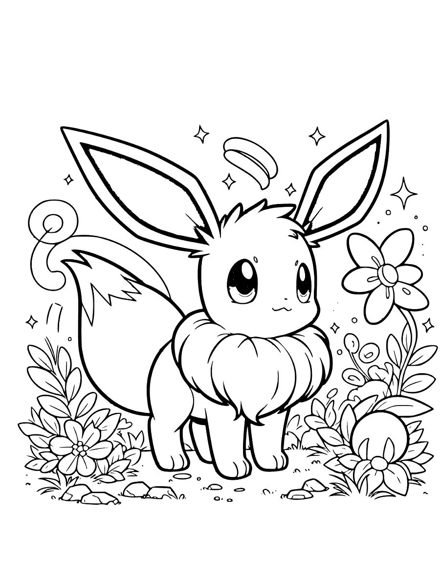 Eevee Simple Coloring Page Pokemon Coloring Pages