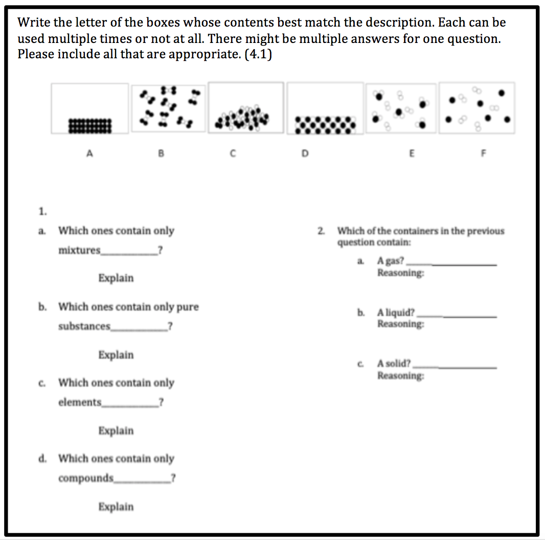 elements compounds and mixtures worksheet