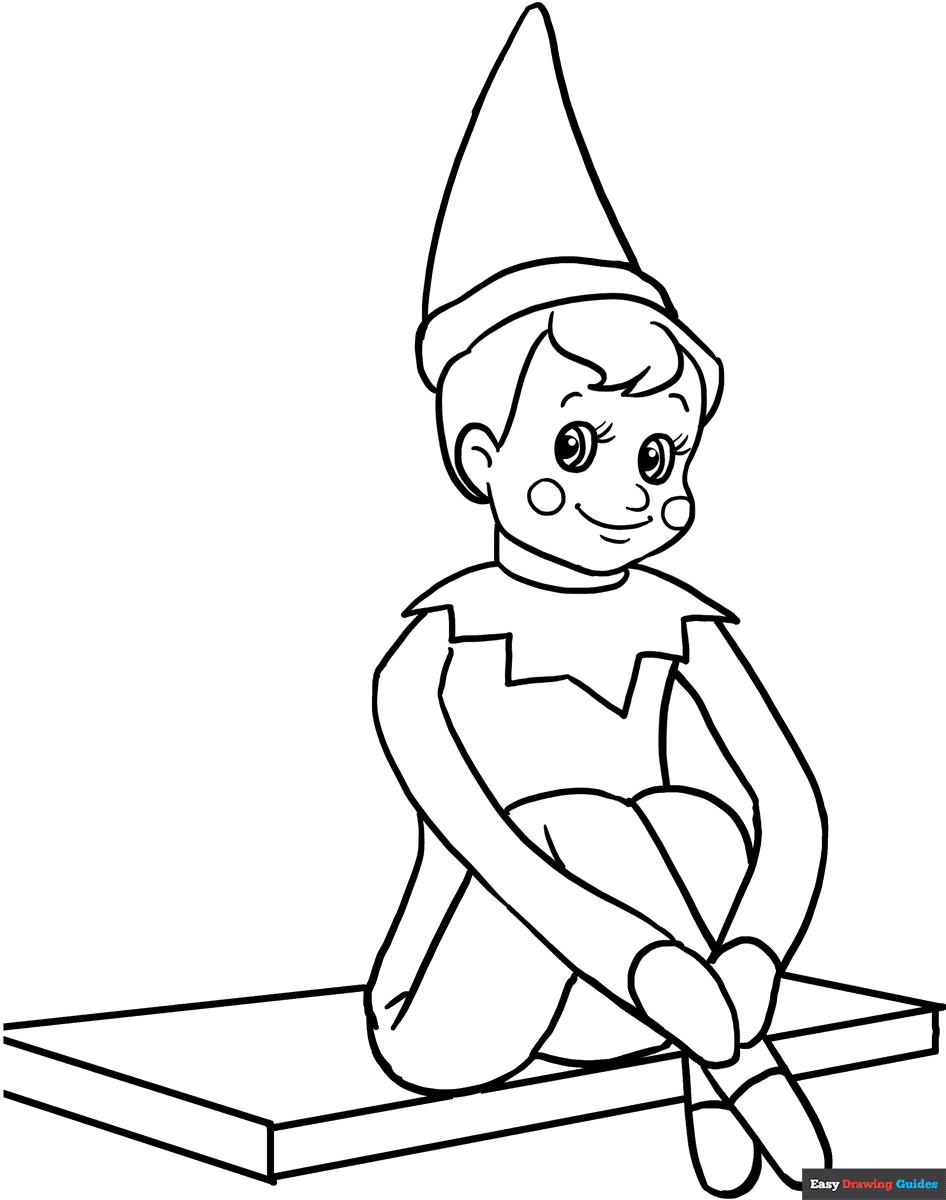 Elf On The Shelf Coloring Page Easy Drawing Guides Elf On The Shelf Coloring Page Easy Drawing Guides