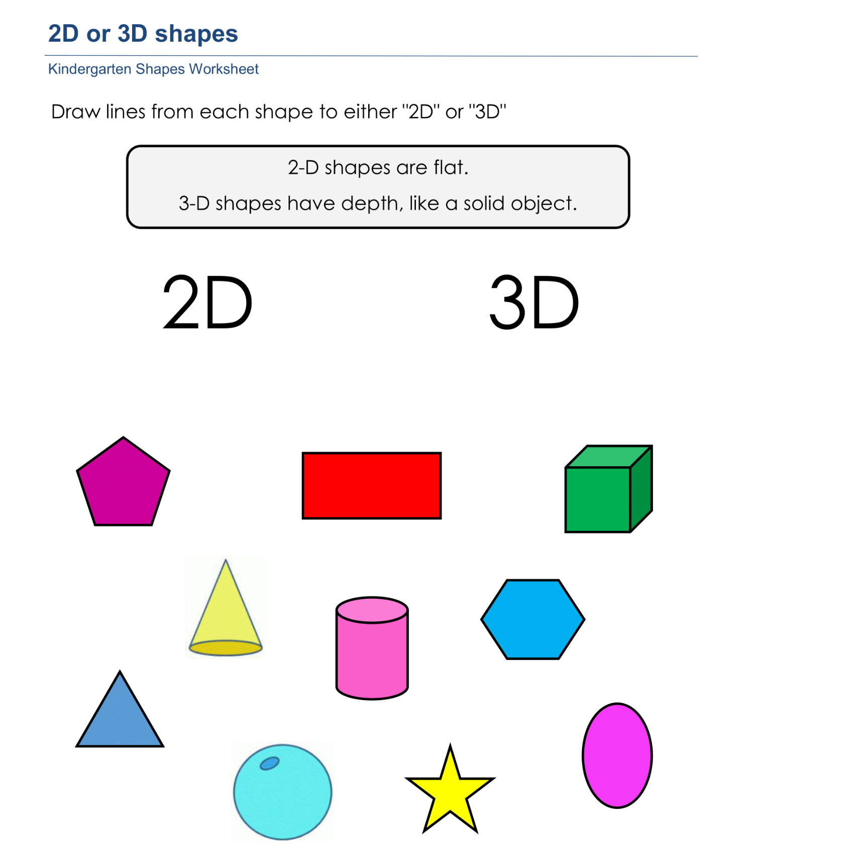 3d shapes worksheet