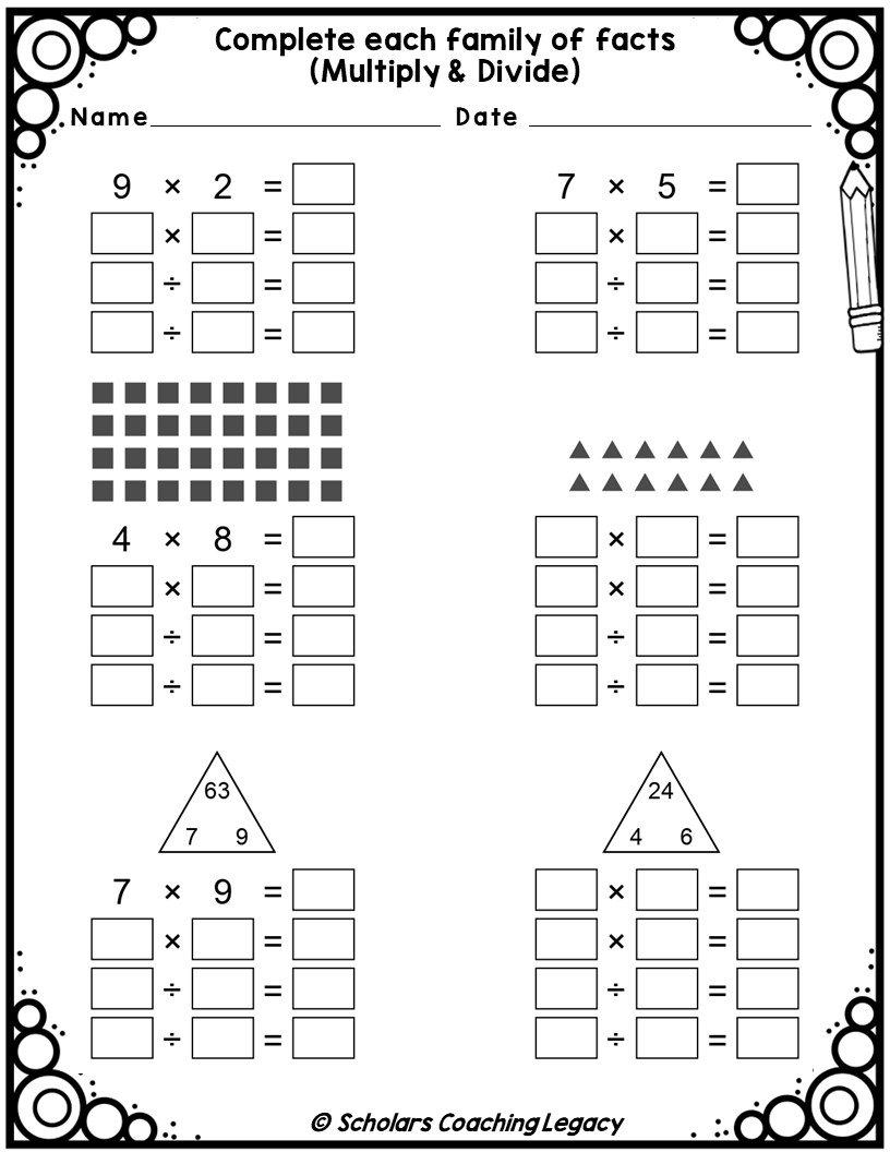 multiplication fact practice worksheets