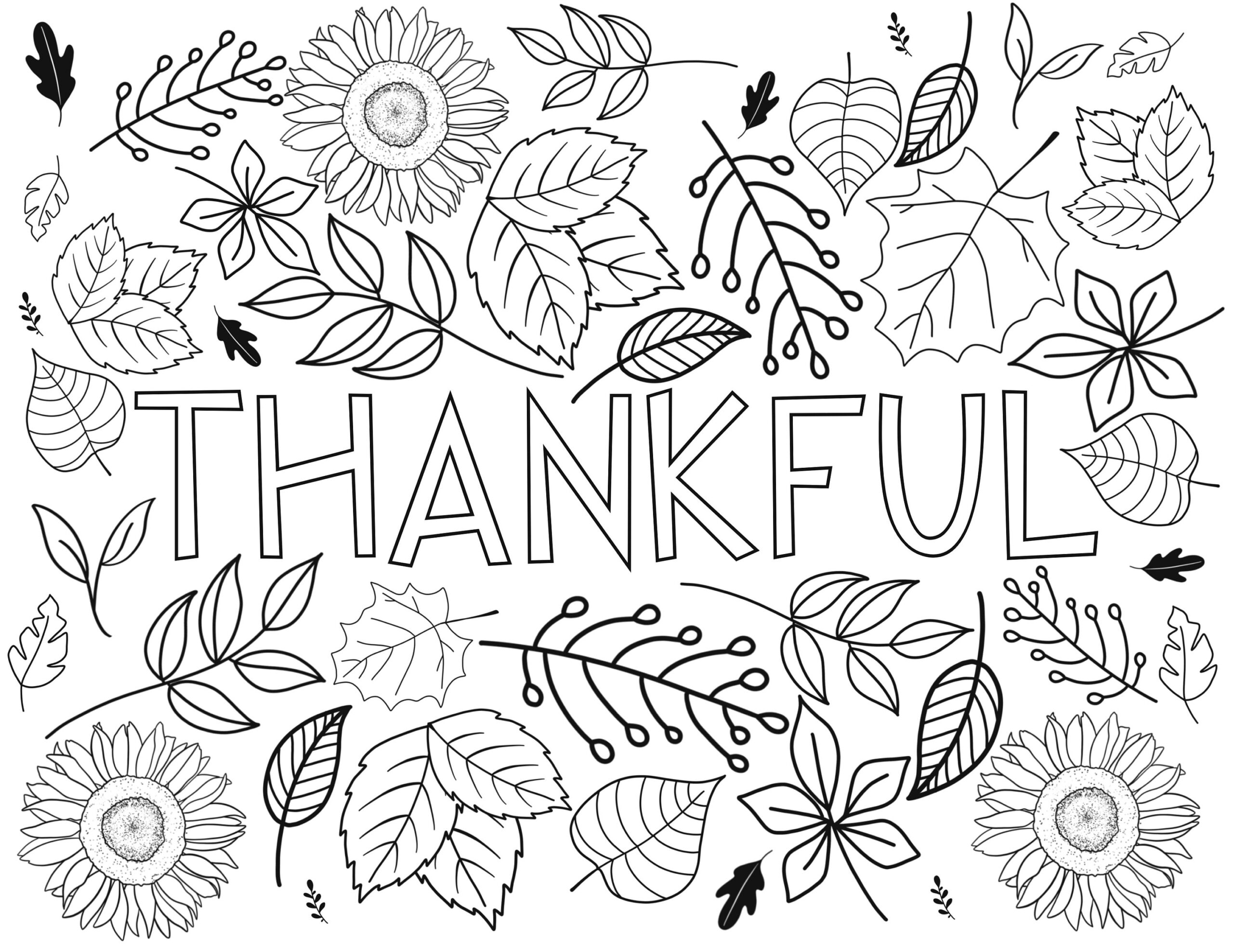 Fall Coloring Page thankful Autumn Time Instant Download And Print To Color easy To Color Fall Page fall Leaves Coloring Printable Page Etsy