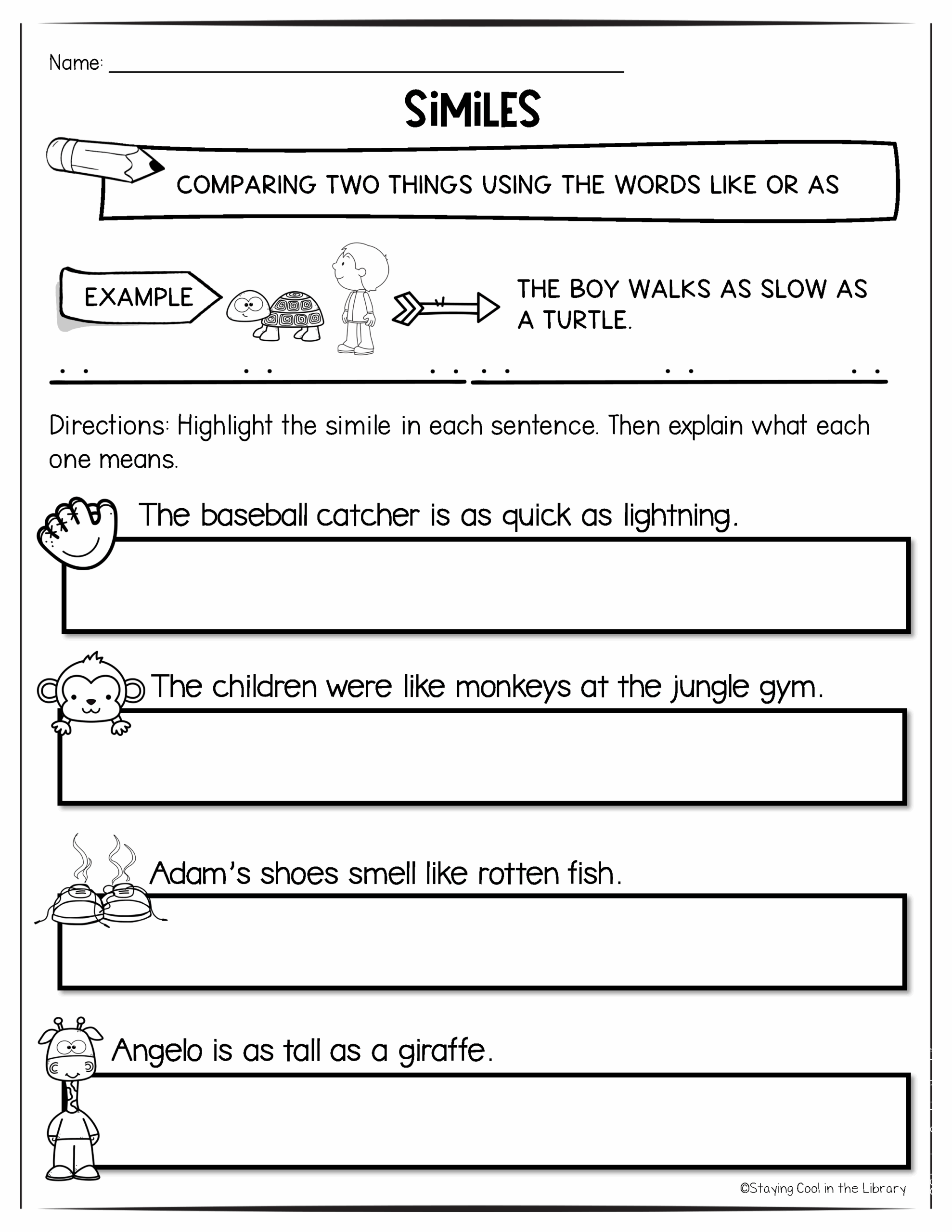 figurative language worksheet