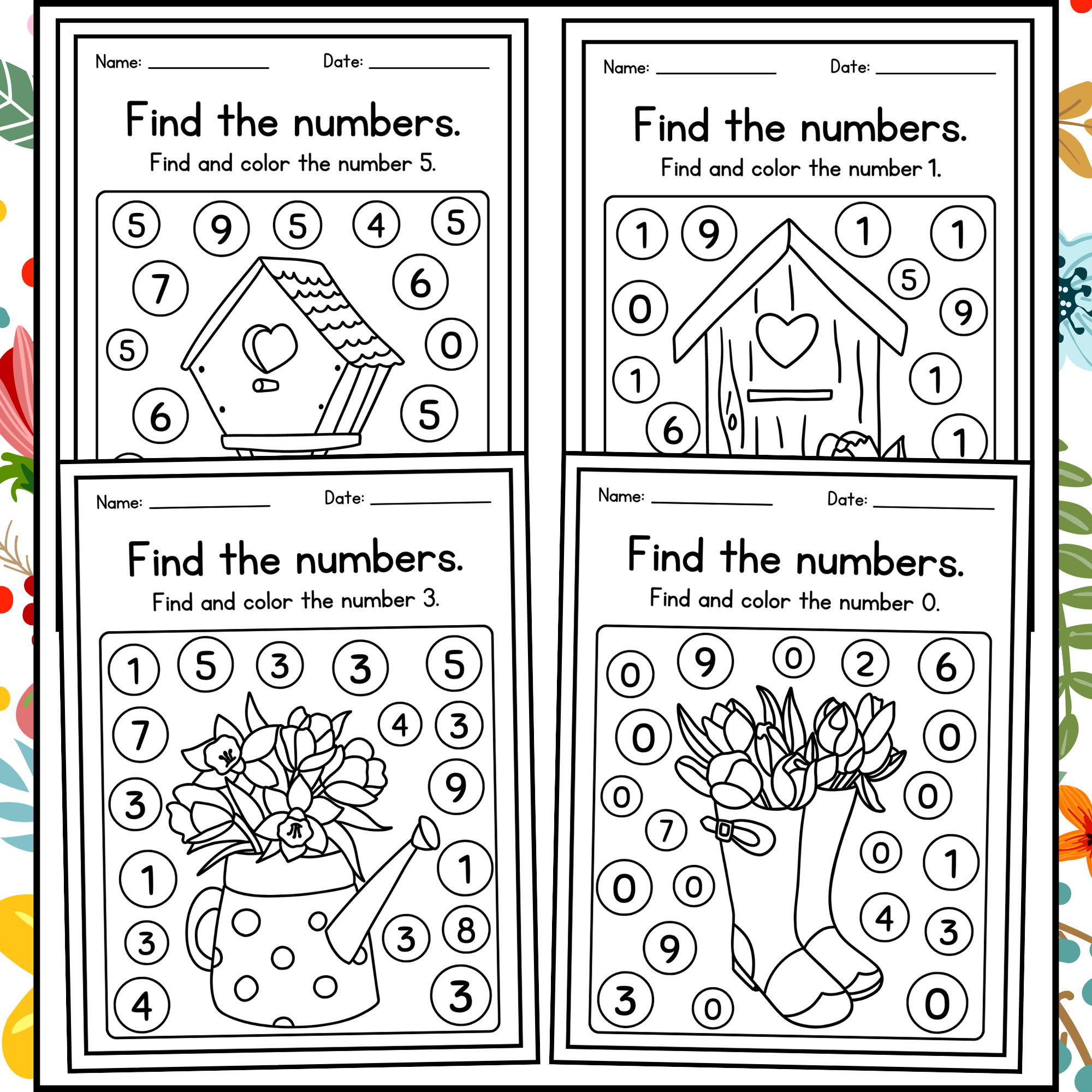 number recognition worksheets