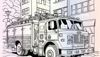 Firetruck Coloring Page Hi res Stock Photography And Images Alamy