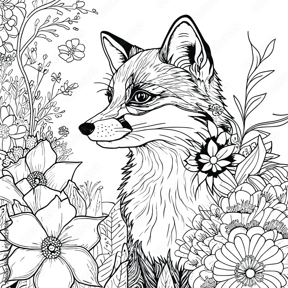 fox coloring page