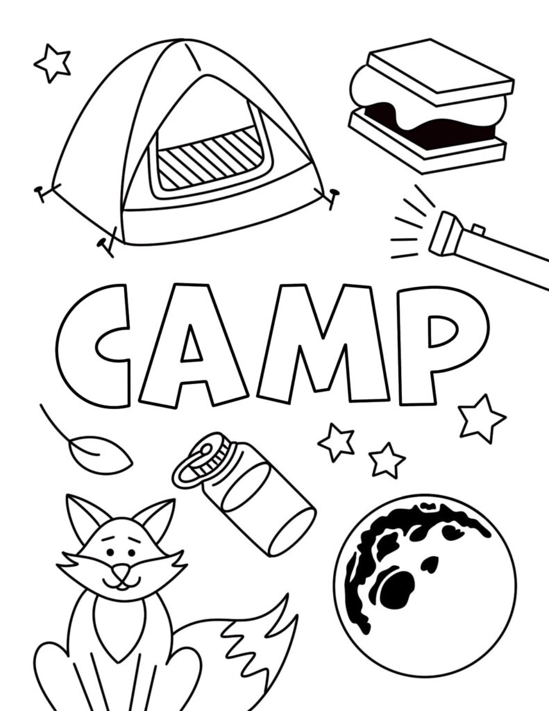 camping coloring pages