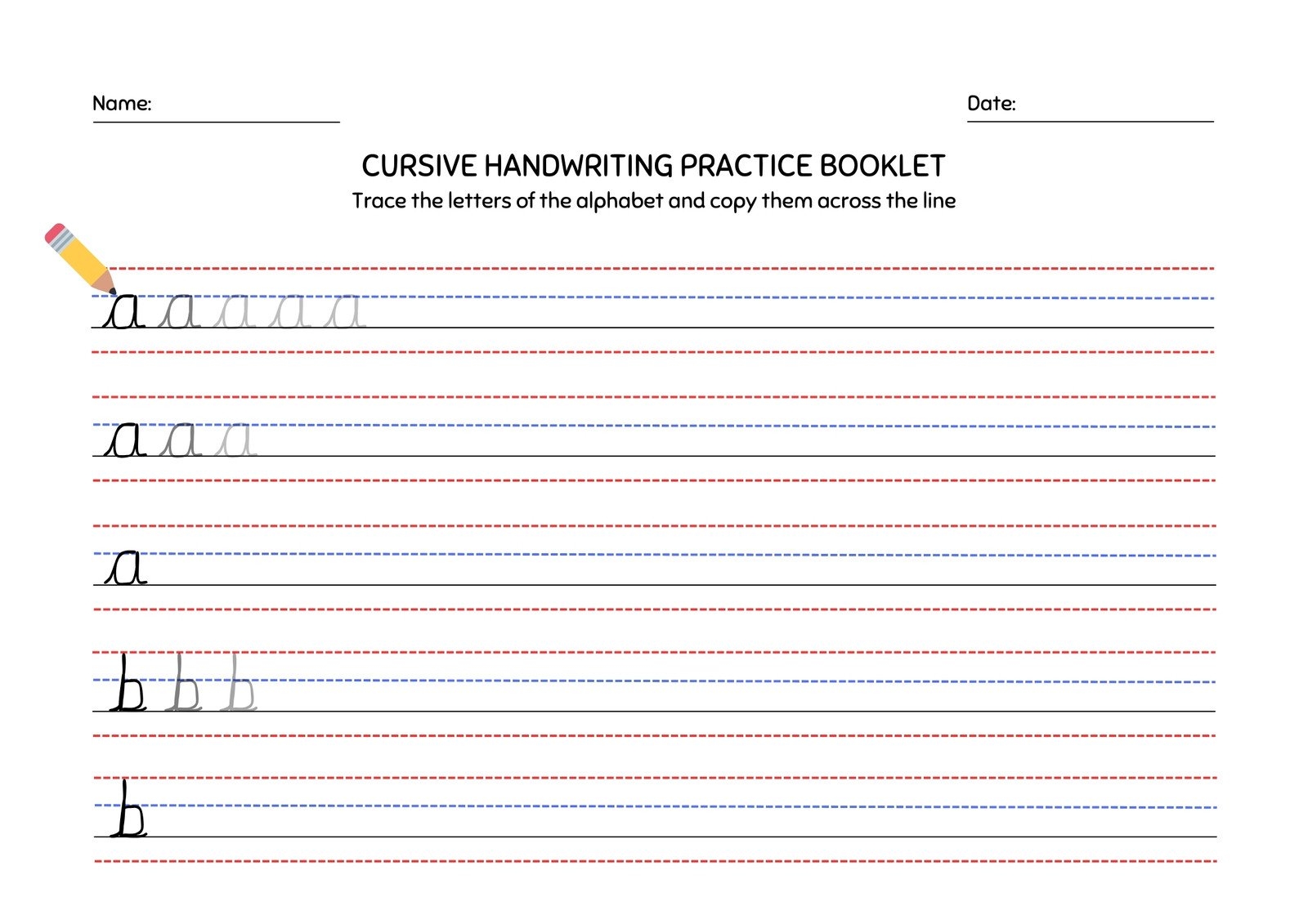 handwriting exercise worksheets