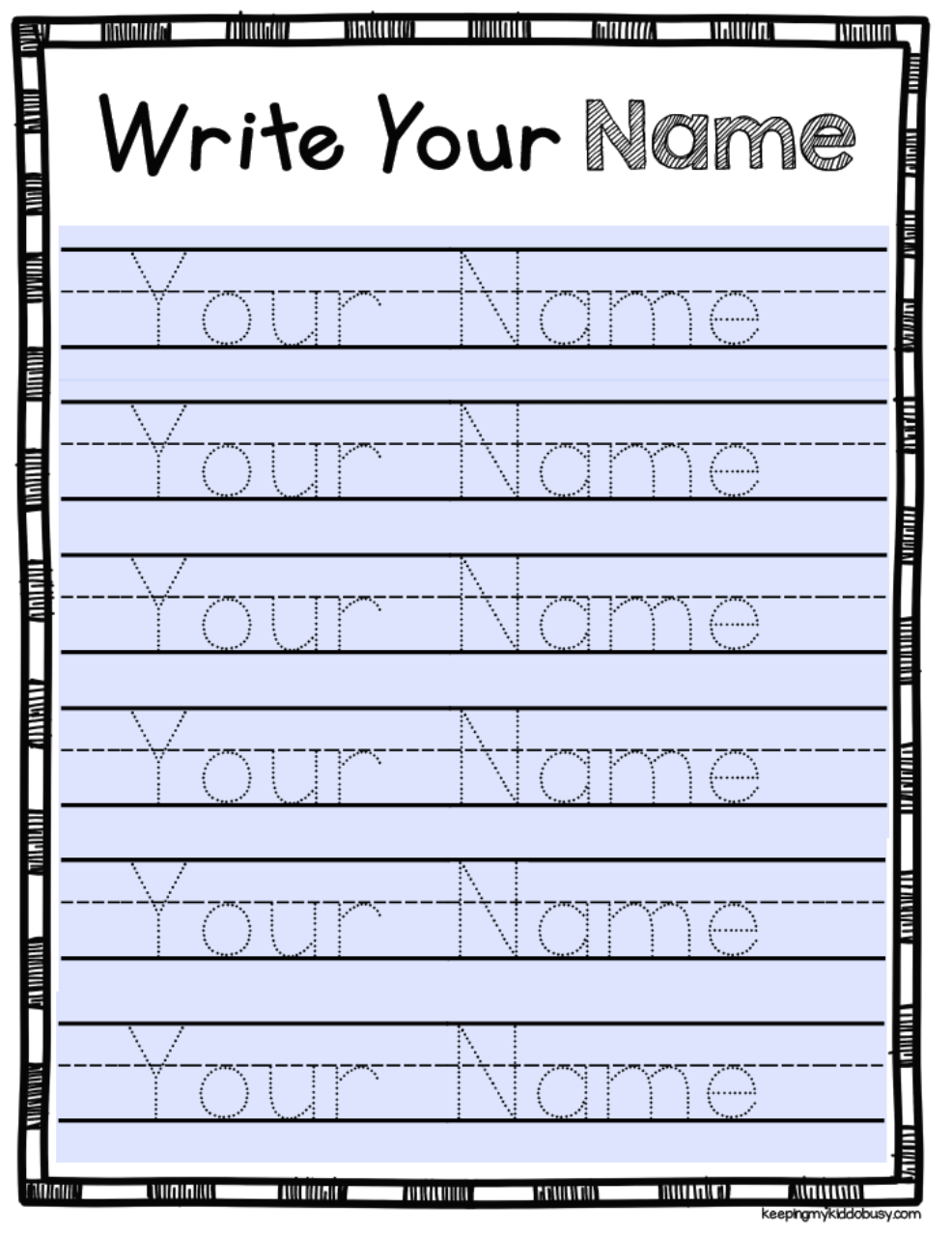 name tracing worksheets