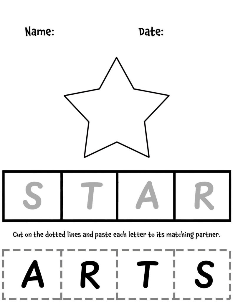 Free Letter Cut Paste Worksheets For Pre K The Hollydog Blog
