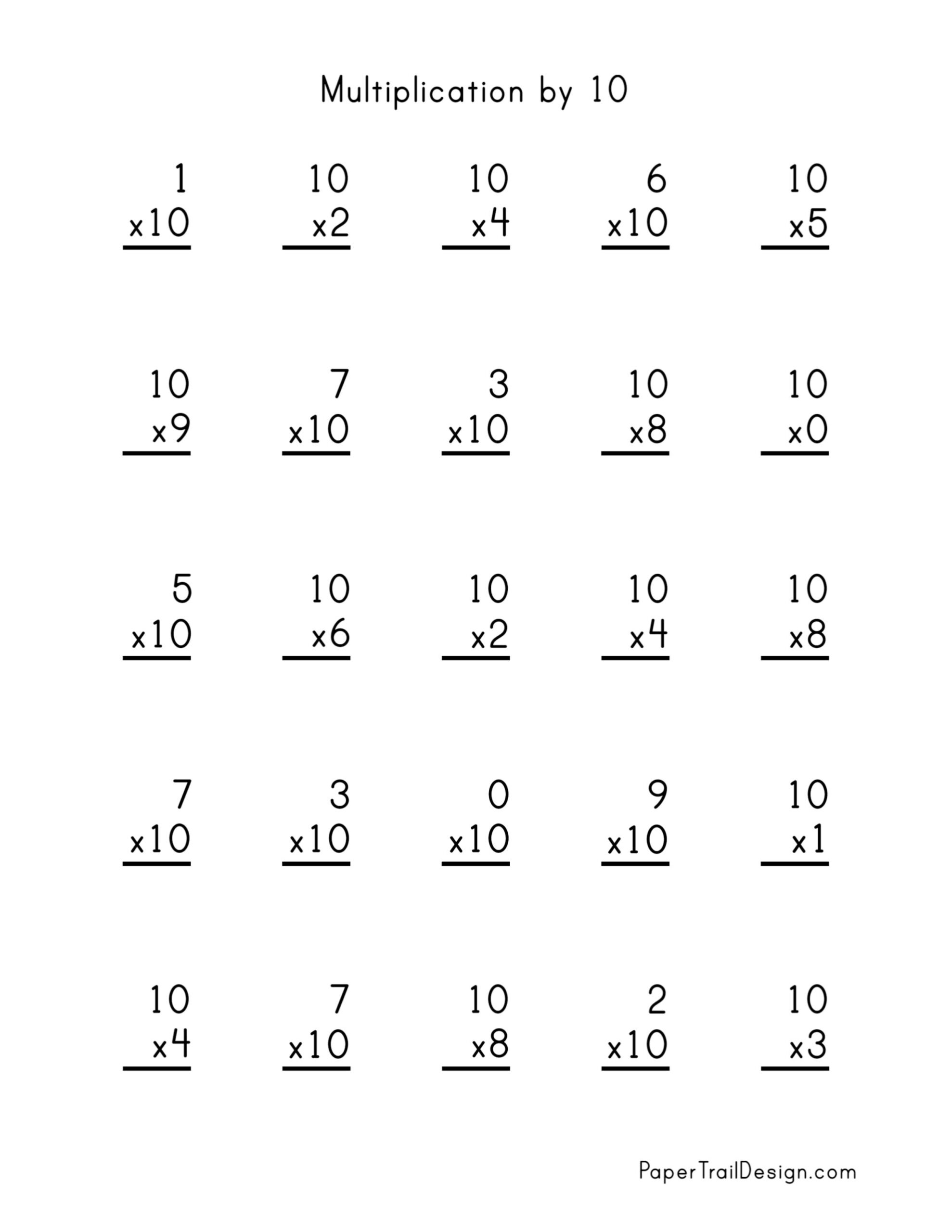 basic multiplication worksheets