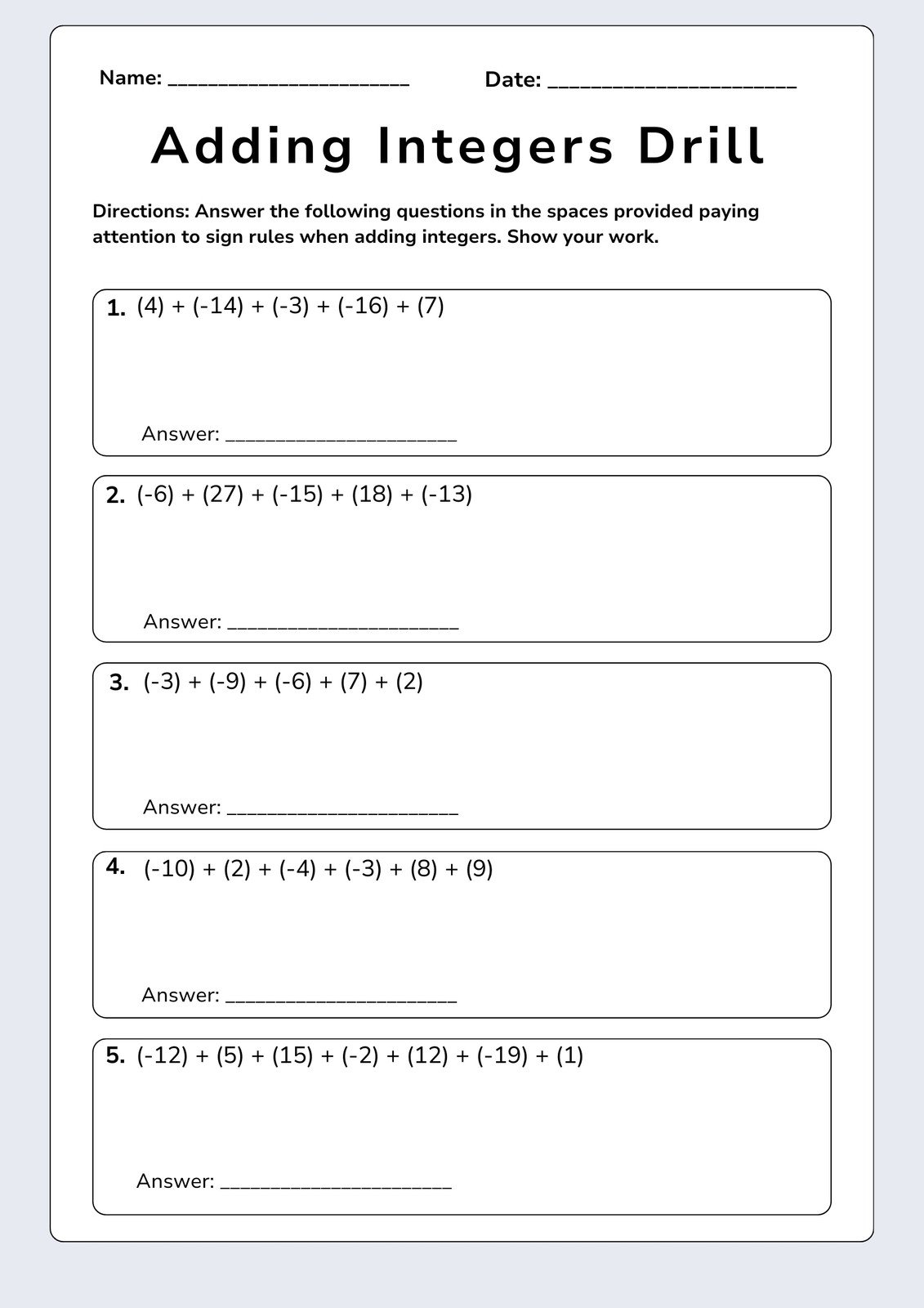 8th grade math worksheets