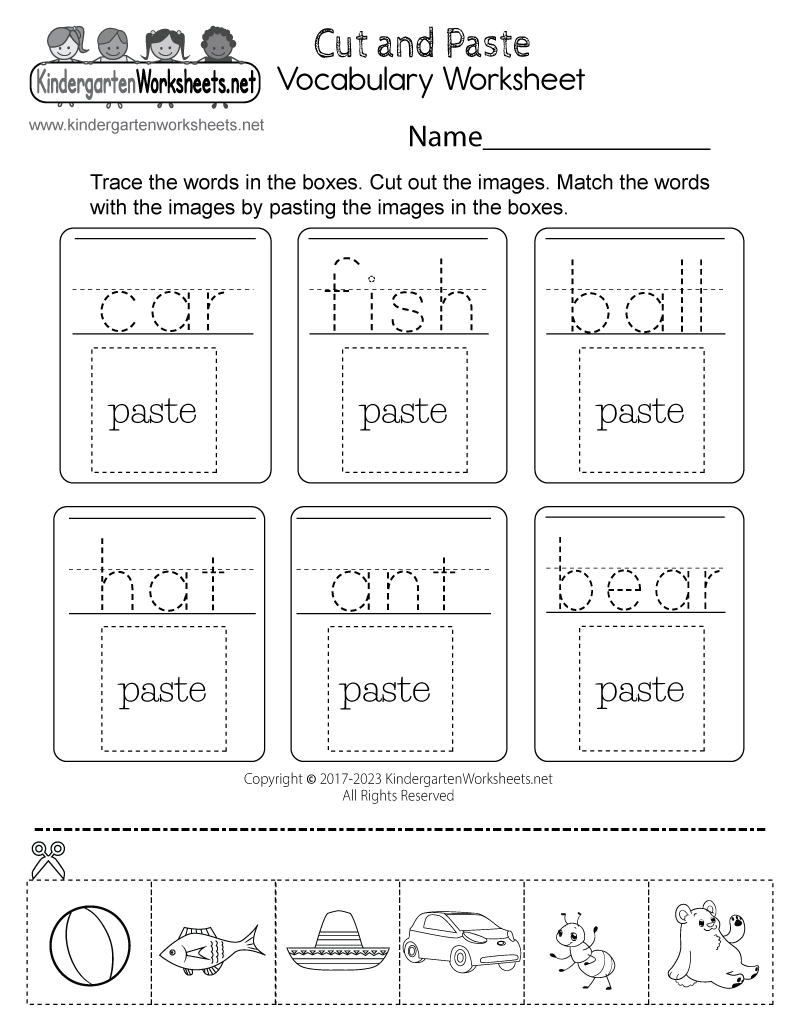 cut and paste worksheets