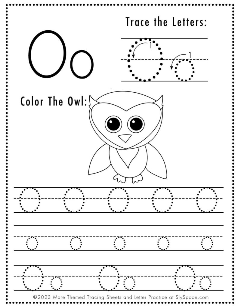Free Printable Halloween Themed Letter O Tracing Worksheet Sly Spoon