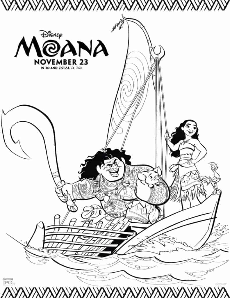 Free Printable Moana Coloring Sheets Hispana Global