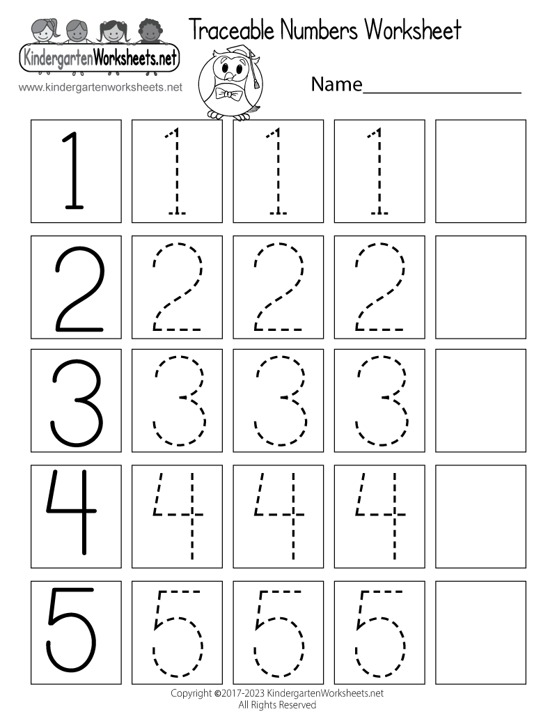 number worksheet for kg