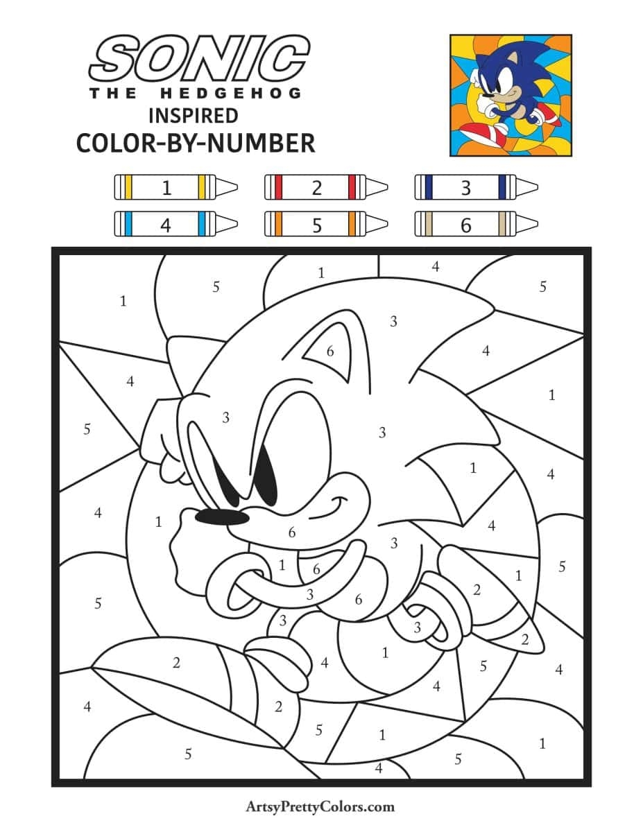 Free Sonic Color By Number Printables Artsy Pretty Colors Free Sonic Color By Number Printables Artsy Pretty Colors