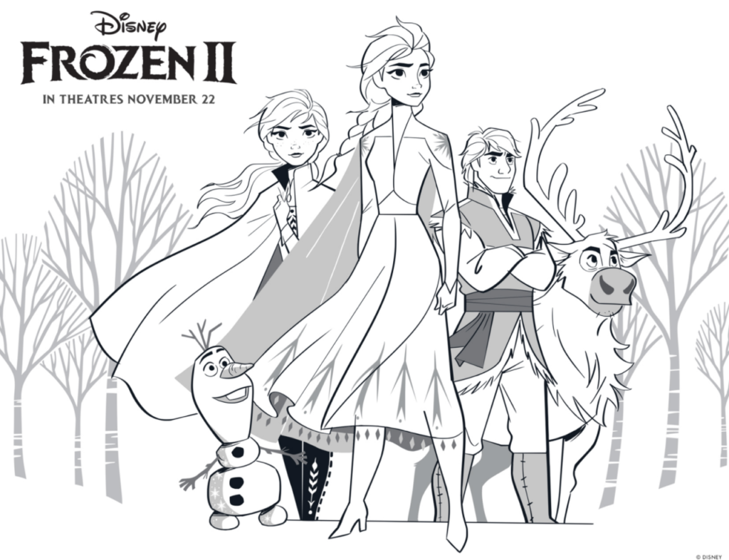 elsa anna coloring page