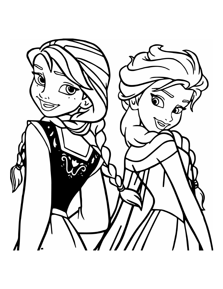 anna and elsa coloring pages