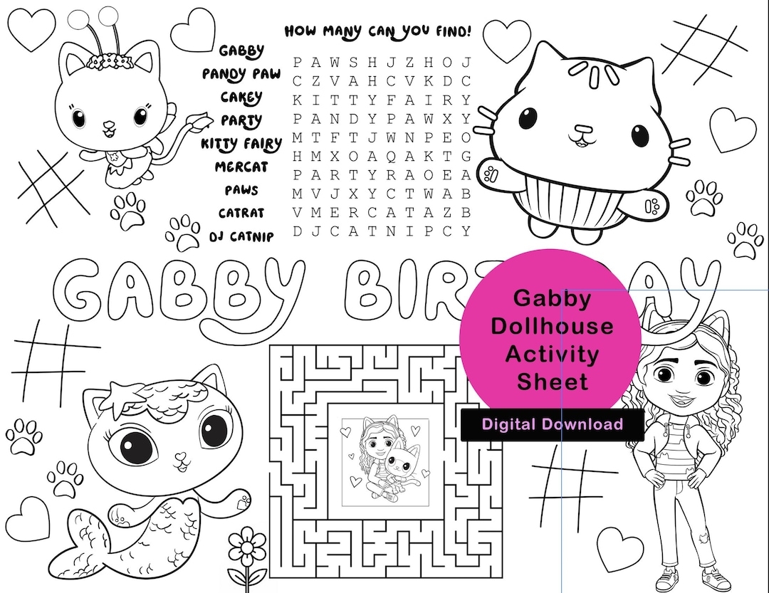 gabby dollhouse coloring pages