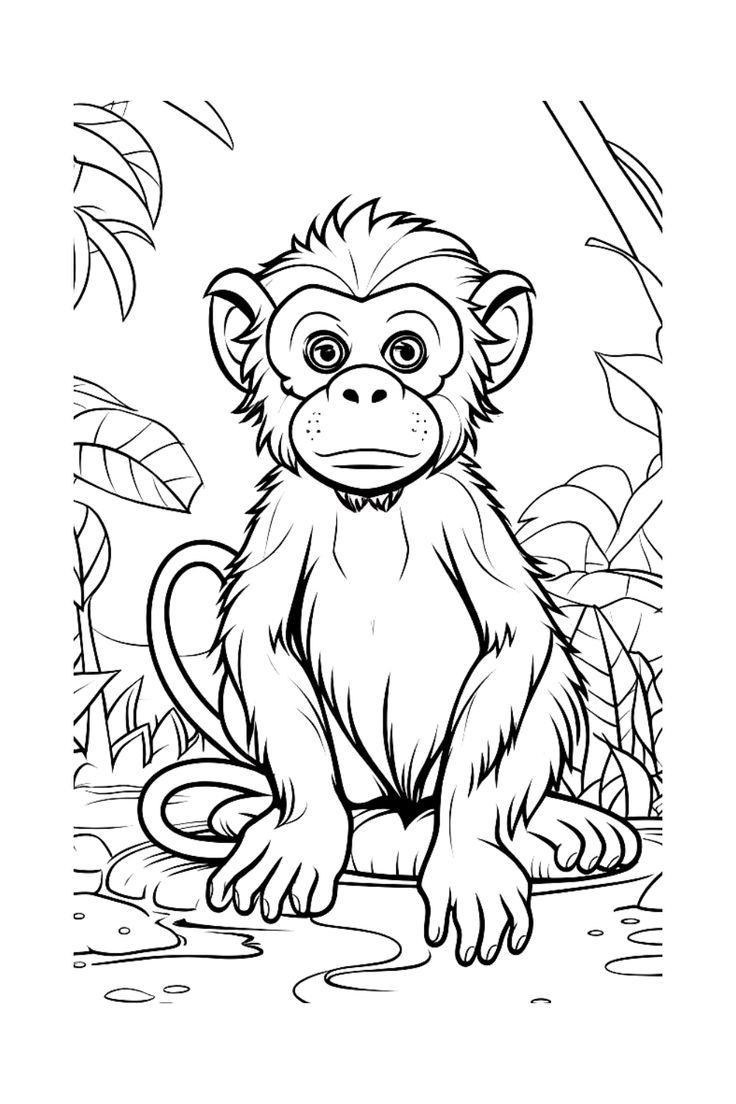 Get Ready For A Colorful Adventure Free Printable Monkey Coloring Page 