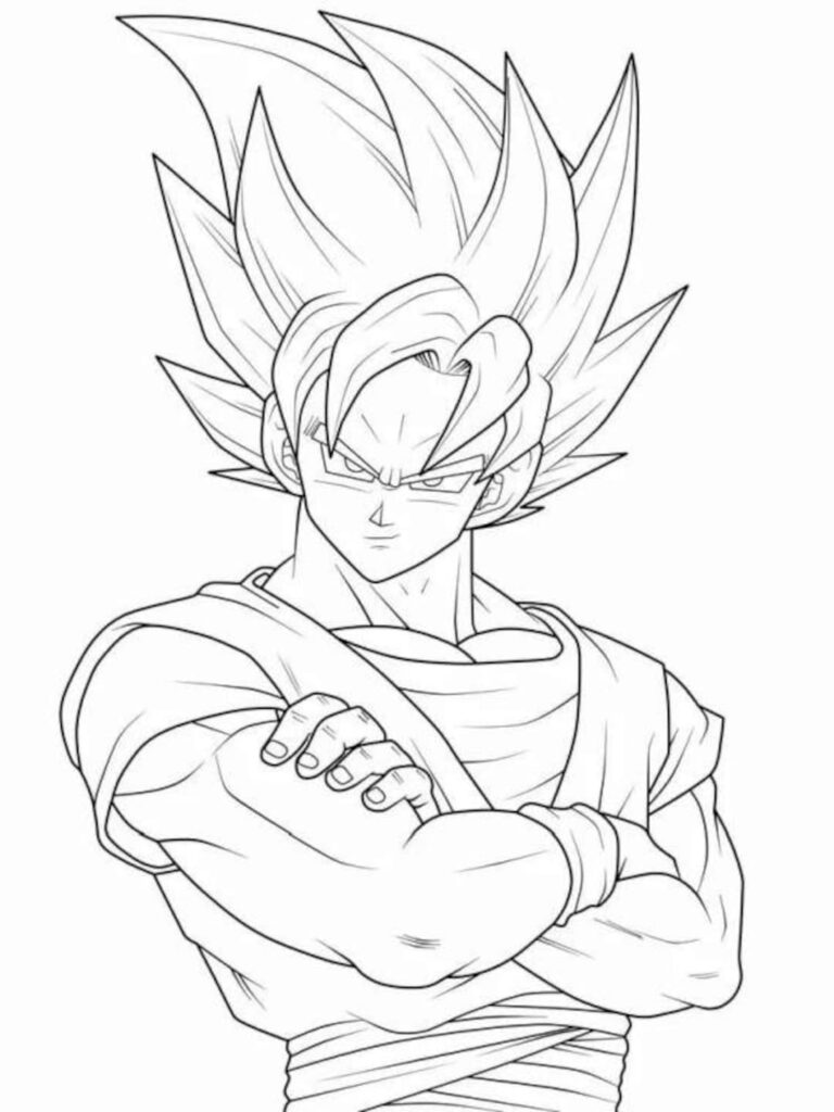 Goku Coloring Pages Fun Anime Art digital Download Etsy