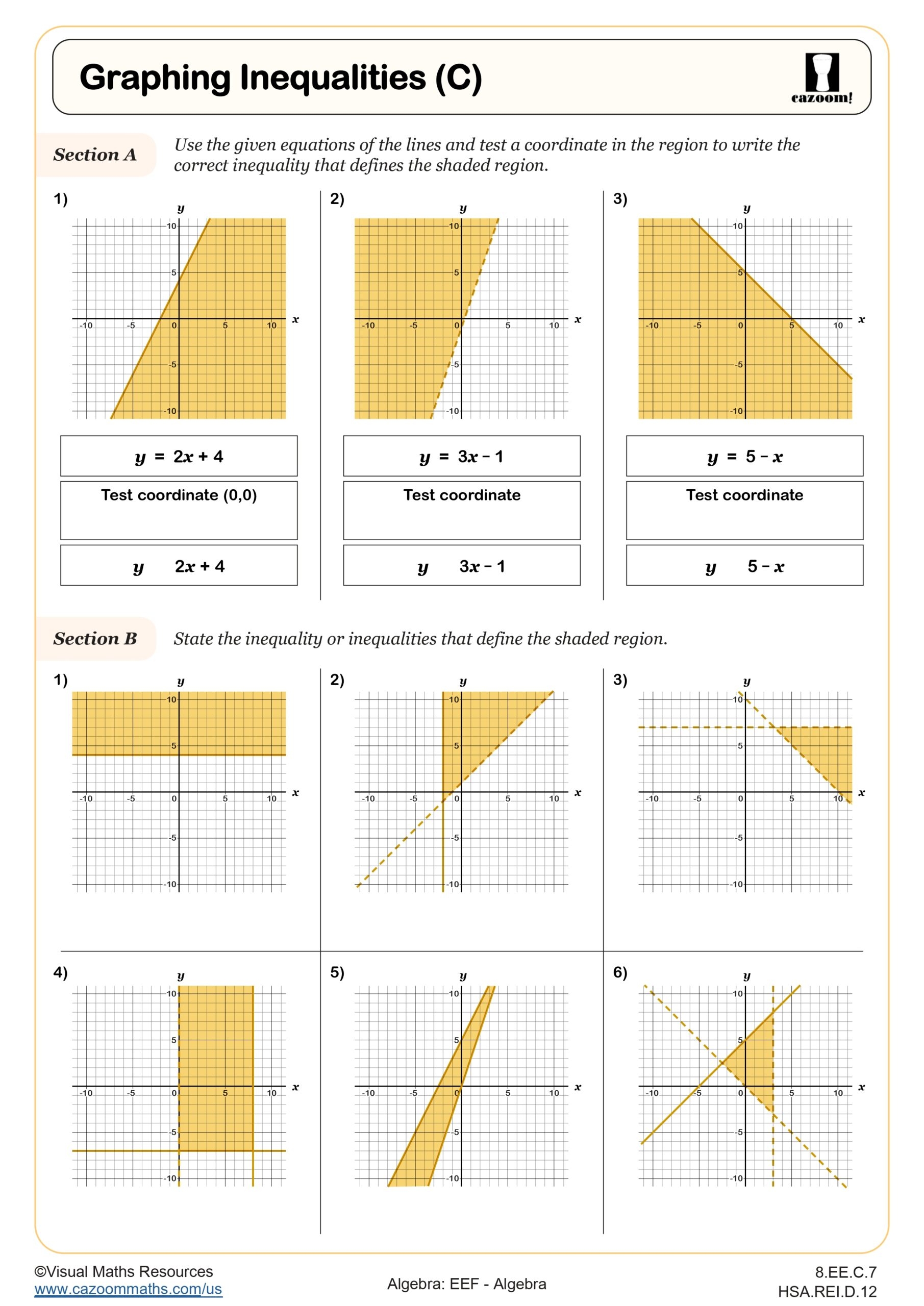 Graphing Inequalities C Worksheet Fun And Engaging Middle School And High School Math Worksheet