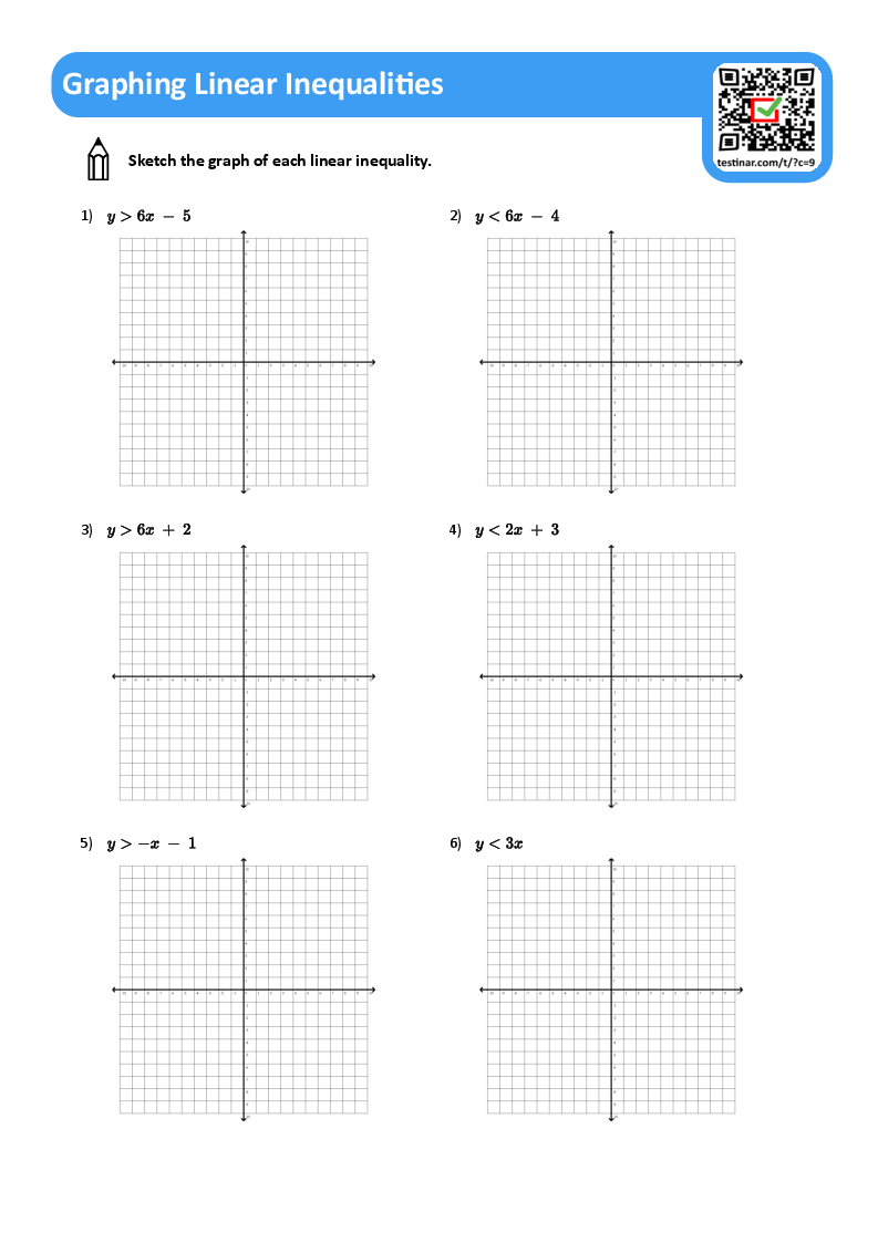 Graphing Linear Inequalities Worksheets