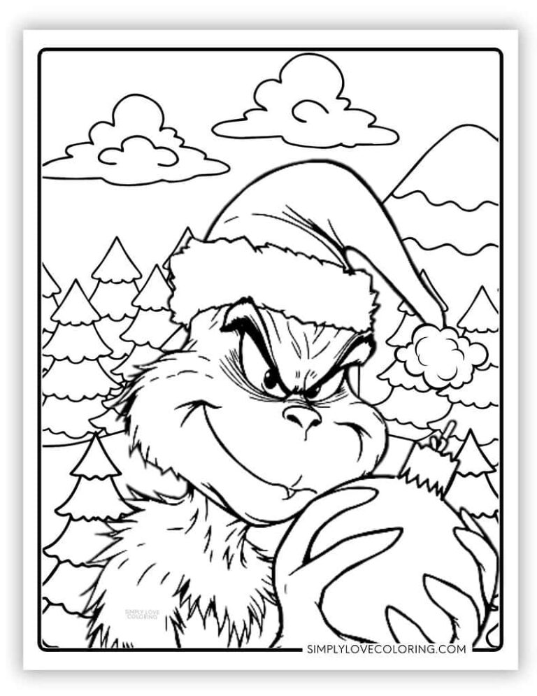 Grinch Coloring Pages Free PDF Printables Simply Love Coloring