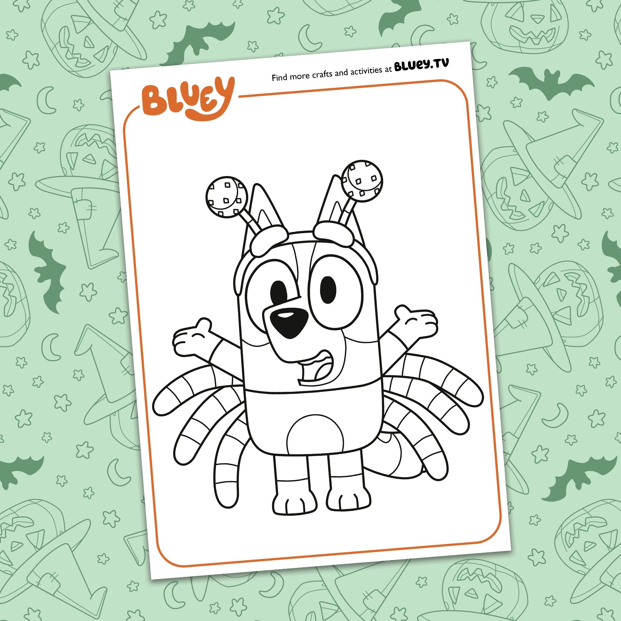 bluey halloween coloring pages