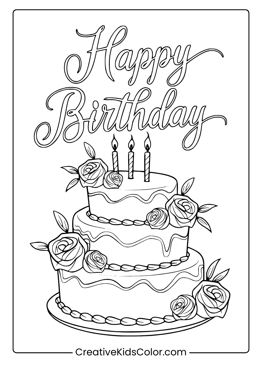 happy birthday coloring pages