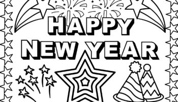 Happy New Year 2023 Coloring Sheet Etsy