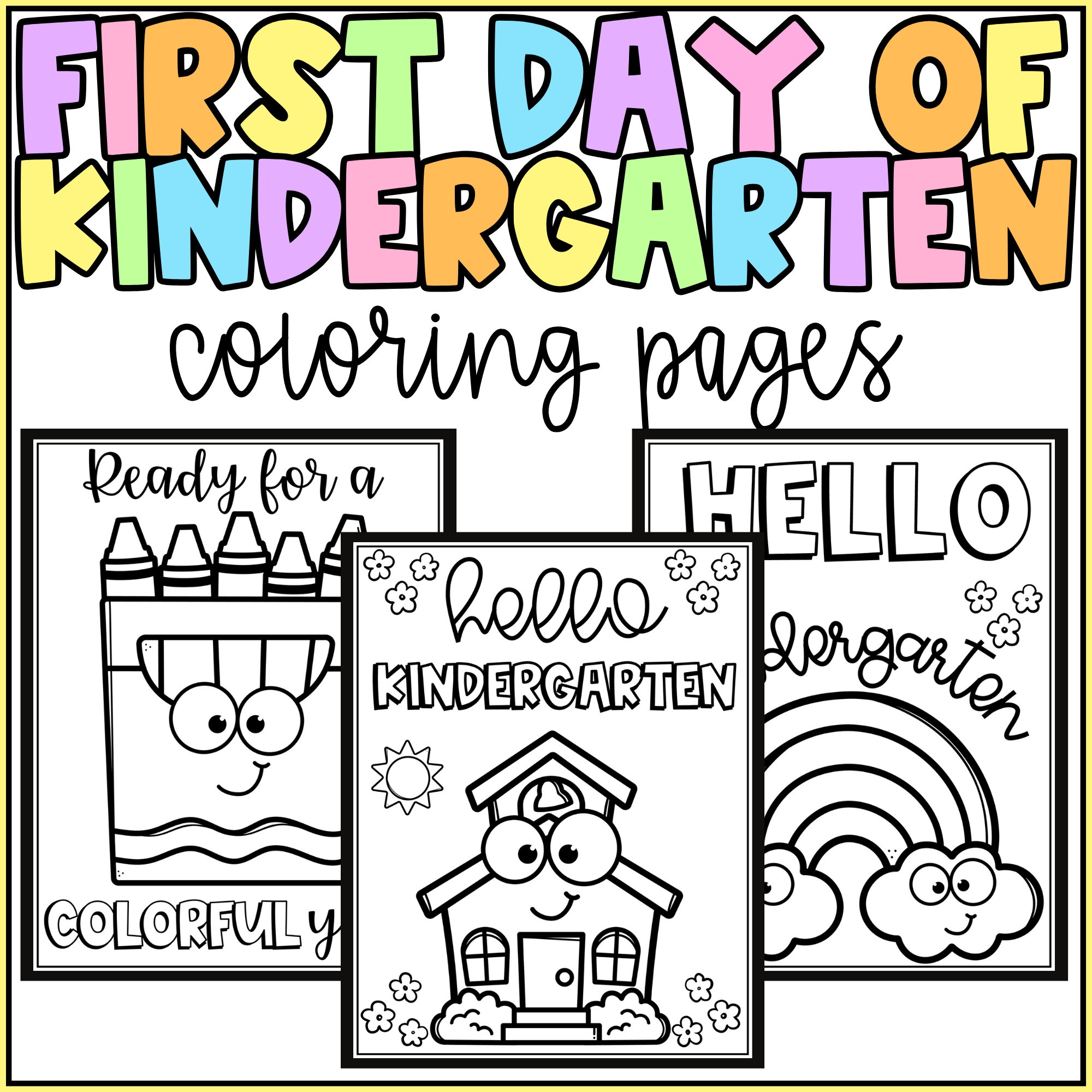 Hello Kindergarten Coloring Pages First Day Of Kindergarten Activity low Prep Etsy Hello Kindergarten Coloring Pages First Day Of Kindergarten Activity low Prep Etsy
