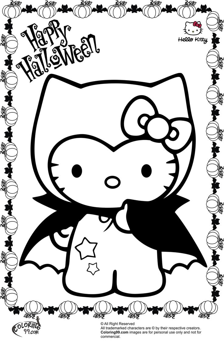 Hello Kitty Halloween Coloring Pages