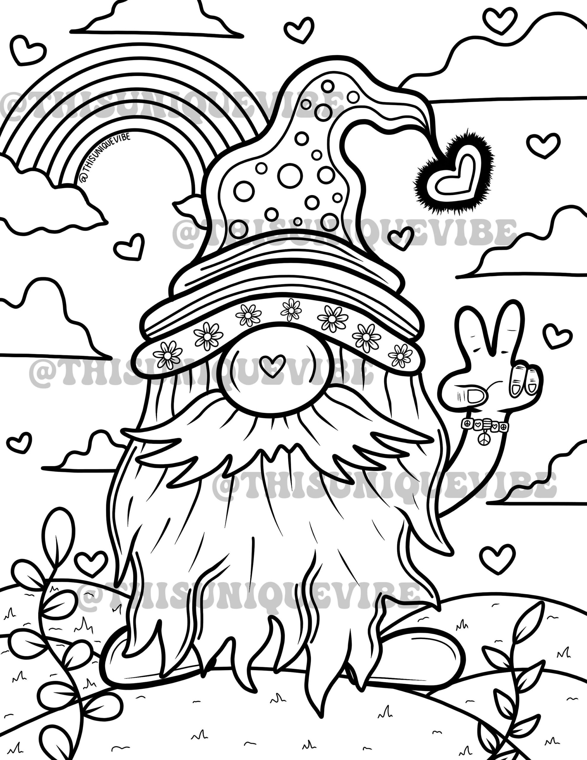 gnome coloring pages