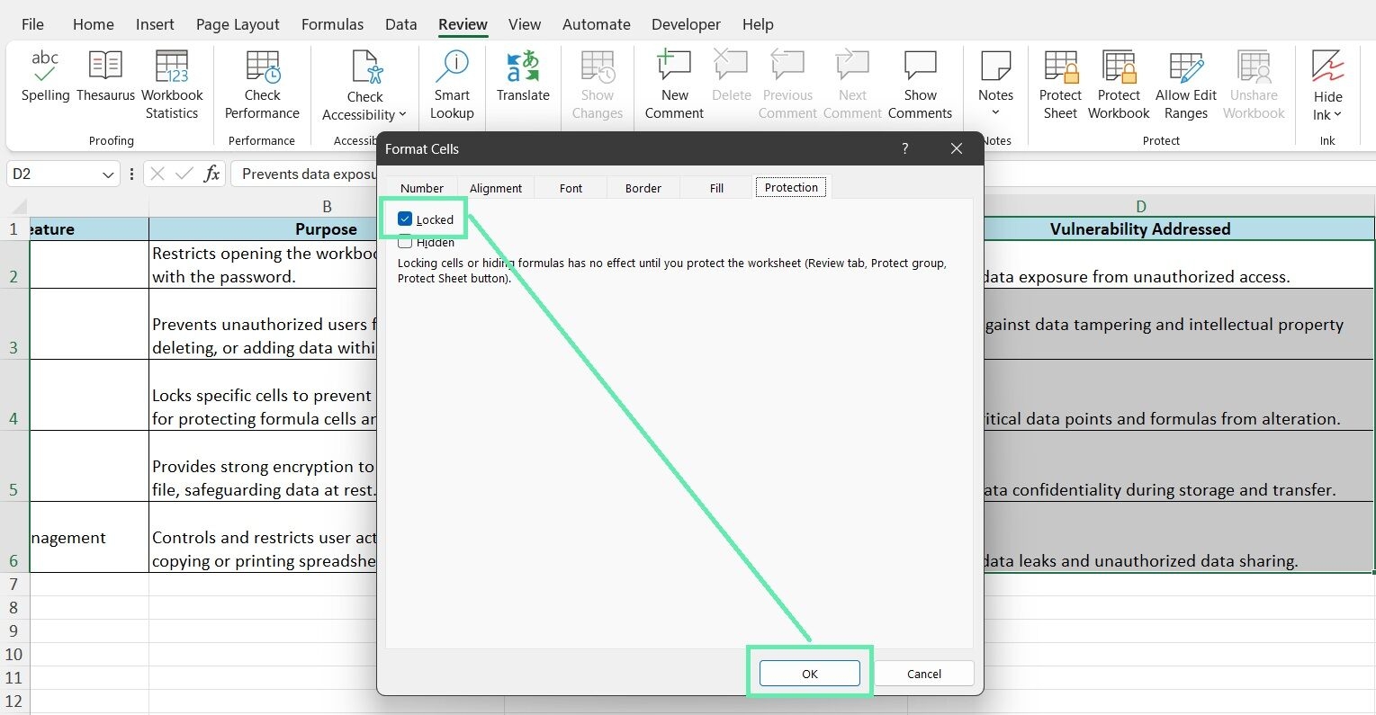 how to protect a worksheet in excel