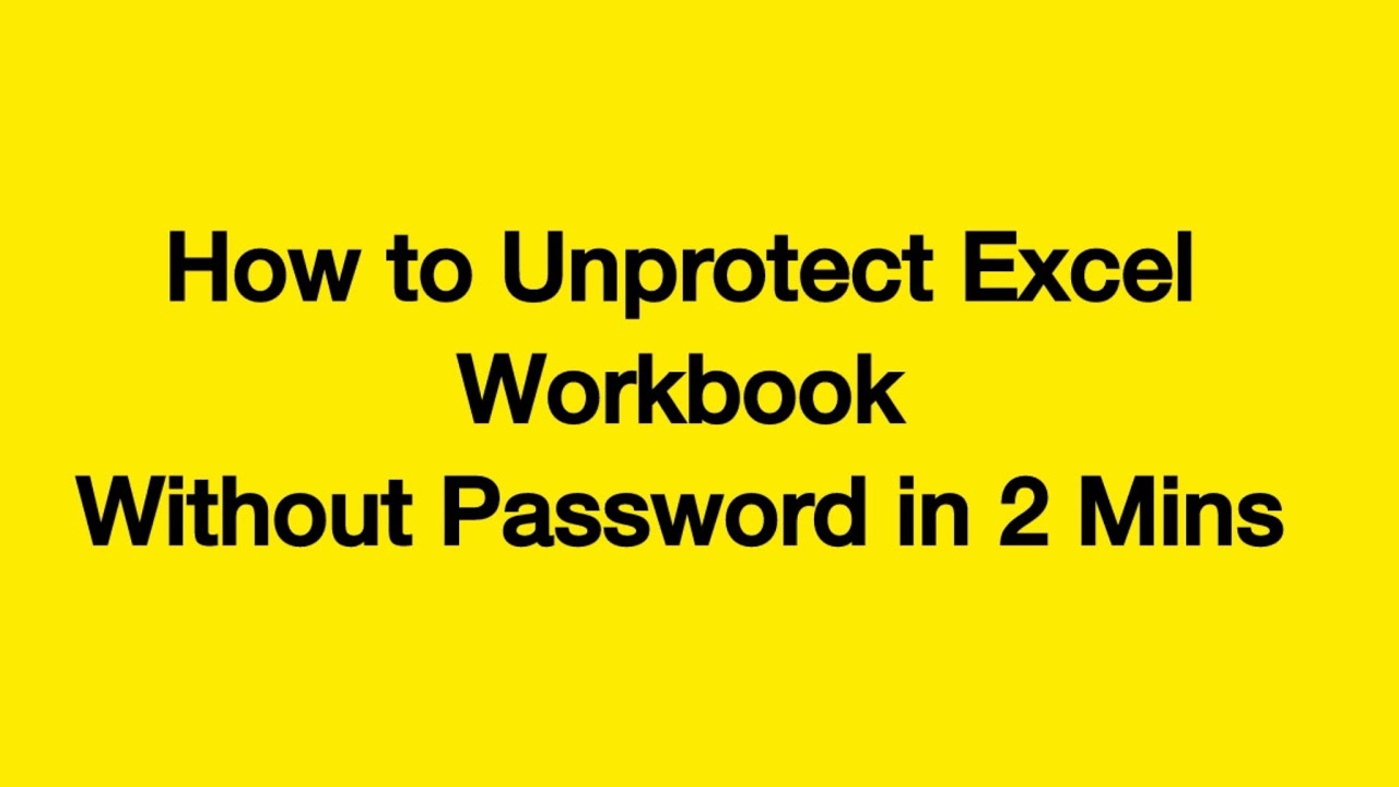 How To Unprotect Excel Workbook Without Password Online 2020 YouTube