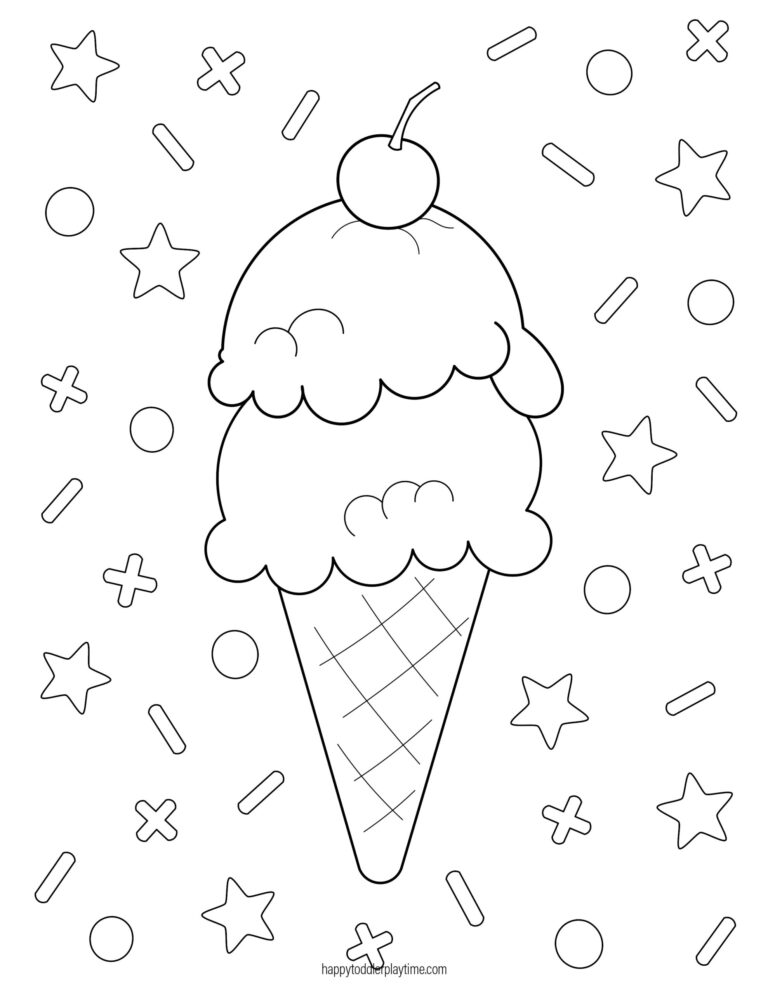 Ice Cream Colouring Pages For Kids Happy Toddler Playtime