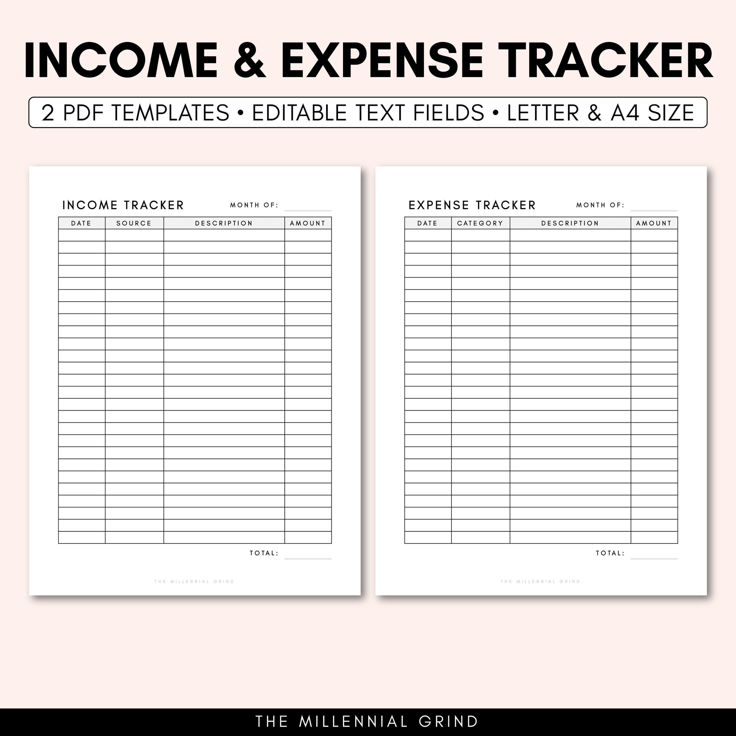 Income And Expense Tracker Printable Expense Tracker PDF Expense Tracker Template Expense Tracker Printable Income Tracker Printable Etsy Israel