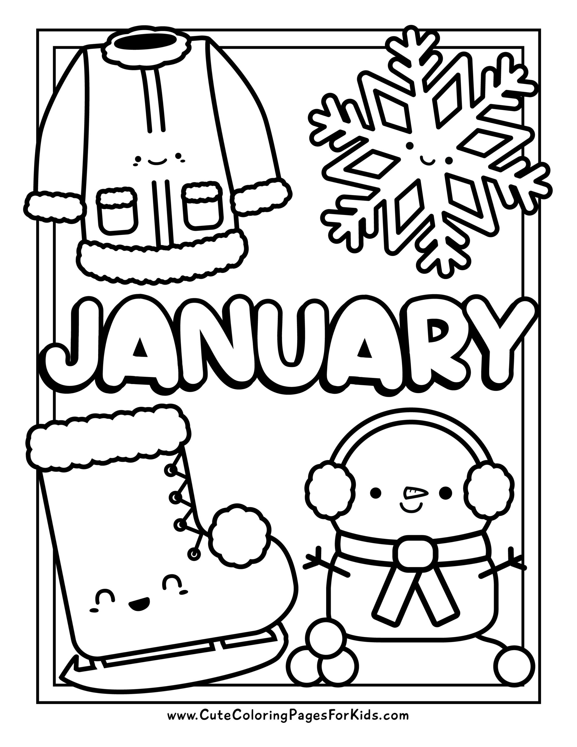 January Coloring Pages Cute Coloring Pages For Kids January Coloring Pages Cute Coloring Pages For Kids